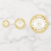 White & Gold 50th Wedding Jubileum Confetti (Voorkanten)