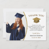 White Gold Afstuderen Foto Afstuderen Bedankkaart (Voorkant)