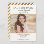 White Gold Afstuderen Save Date Photo Save The Date (Voorkant / Achterkant)