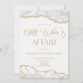 White Gold Agaat All White Affair Verjaardagsfeest Kaart (Voorkant)