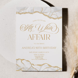 White Gold Agaat All White Affair Verjaardagsfeest Kaart