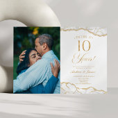 White Gold Agate 10e bruiloft Jubileum Party Kaart