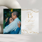 White Gold Agate 15e bruiloft Jubileum Party Kaart