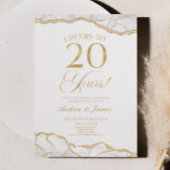 White Gold Agate 20ste bruiloft Jubileum Party Kaart