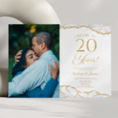 White Gold Agate 20ste bruiloft Jubileum Party Kaart