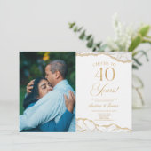 White Gold Agate 40ste bruiloft Jubileum Party Kaart (Staand voorkant)