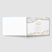 White Gold Agate 60th Wedding Anniversary Party Gastenboek (Volledig)