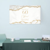 White Gold Agate 60th Wedding Anniversary Party Spandoek (Beurs)