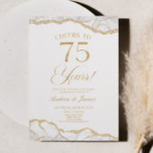 White Gold Agate 75e bruiloft Jubileum Party Kaart