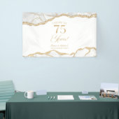 White Gold Agate 75th Wedding Anniversary Party Spandoek (Beurs)