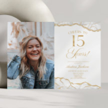 White Gold Agate Afbeelding 15e verjaardagsfeestje