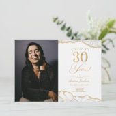 White Gold Agate Afbeelding 30e verjaardagsfeestje Kaart (Staand voorkant)
