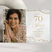 White Gold Agate Afbeelding 70e verjaardagsfeestje Kaart