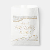 White Gold Agate All White Affair Birthday Party Bedankzakje (Voorkant)