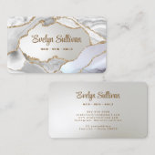 White Gold Agate Faux Folie Visitekaartje (Voorkant / Achterkant)