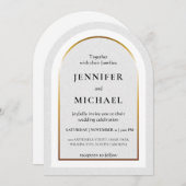 White gold and black wedding kaart (Voorkant / Achterkant)