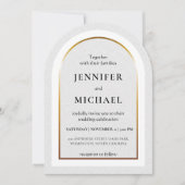 White gold and black wedding kaart (Voorkant)