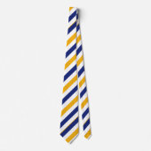 White Gold and Blue Regimental Stripe Stropdas (Voorkant)