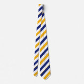White Gold and Blue Regimental Stripe Stropdas (Achterkant)