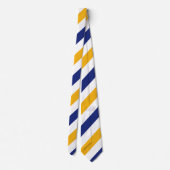 White Gold and Blue Regimental Stripe Stropdas (Achterkant)