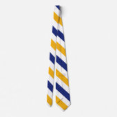 White Gold and Blue University Stripe Stropdas (Achterkant)
