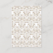 White Gold Art Deco Gatsby 1920s Wedding Details Informatiekaartje (Achterkant)
