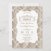 White Gold Art Deco White Gatsby Wedding 1920 Kaart (Voorkant)