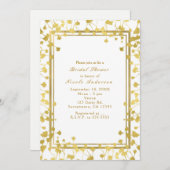 White & Gold Baby's Breath Floral Chic Uitnodiging (Voorkant / Achterkant)