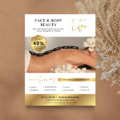 White & Gold Beauty Spa Salon Services Marketing Flyer