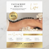 White & Gold Beauty Spa Salon Services Marketing Flyer (Voorkant)