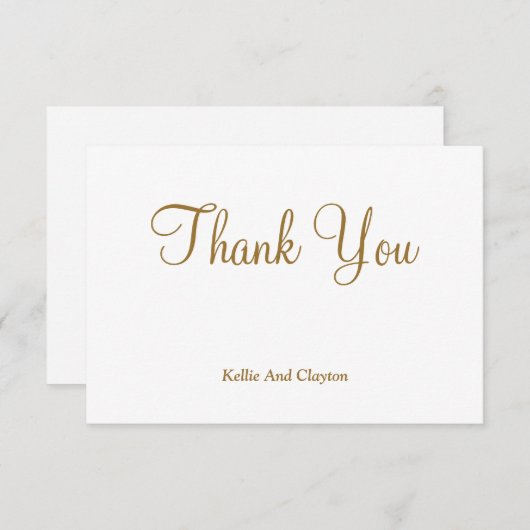 White/Gold-bedankt kaarten (Voorkant / Achterkant)