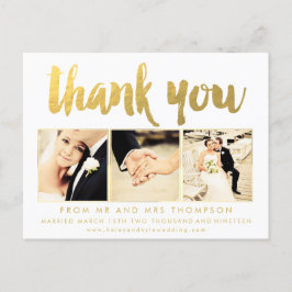 White Gold Bedankt voor je script Typografie Foto Briefkaart