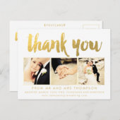 White Gold Bedankt voor je script Typografie Foto Briefkaart (Voorkant / Achterkant)