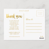 White Gold Bedankt voor je script Typografie Foto Briefkaart (Achterkant)