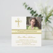 White Gold Bevestiging Fotouitnodiging Kaart (Staand voorkant)
