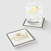 White Gold & Black Modern Class of 2016 Stenen Onderzetter (Zijkant)