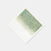 White Gold & Blauwgroen Blue Glitter Modern Coasta Servet (Hoek)