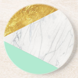 White Gold Blauwgroen marmer Zandsteen Onderzetter