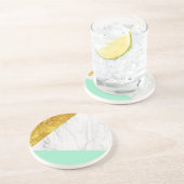 White Gold Blauwgroen marmer Zandsteen Onderzetter (Zijkant)