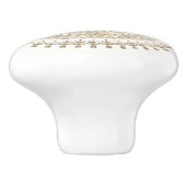 White Gold Boho Tribal Circle Mandala Metallic Eff Keramische Knop (Zijkant)