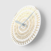 White Gold Boho Tribal Circle Mandala Metallic Eff Ronde Klok (Hoek)