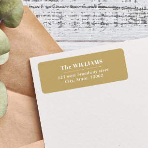 White Gold Bold Modern Elegante familienaam Etiket