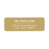 White Gold Bold Modern Elegante familienaam Etiket (Voorkant)