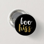 White & Gold Boo Hiss Button (Voorkant /achterkant)