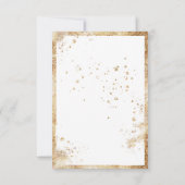 White Gold Botanical Floral Black Rustic Hartelijk Bedankkaart (Achterkant)