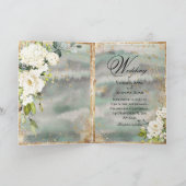 White Gold Botanical Floral Sage Green Wedding (Binnen)