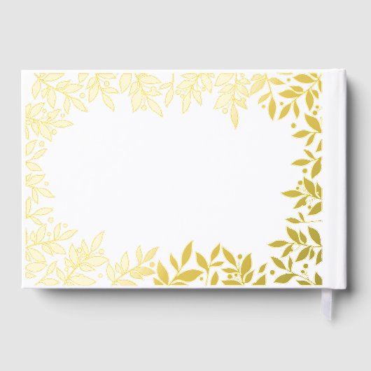 White gold botanical wedding  gastenboek (Achterkant)