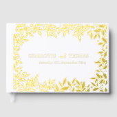 White gold botanical wedding gastenboek (Voorkant)