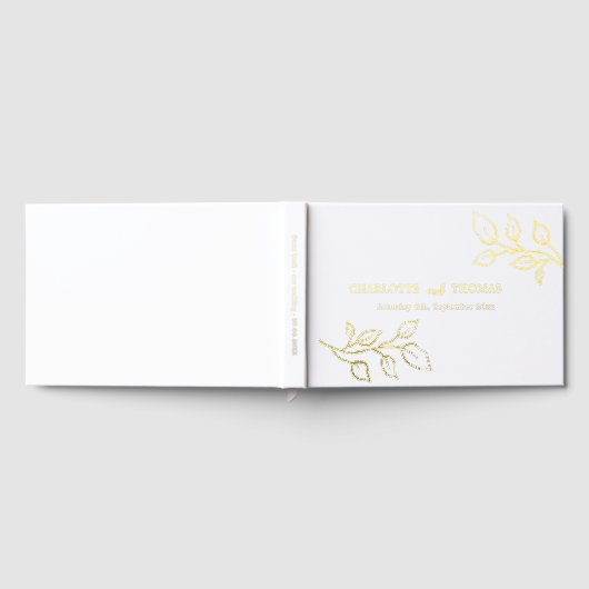 White gold botanical wedding  gastenboek (Volledig)