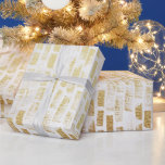 White Gold Brick Wall Pattern Moderne Gift Wrap Cadeaupapier<br><div class="desc">White Gold Brick Wall Pattern Moderne Gift Wrap</div>